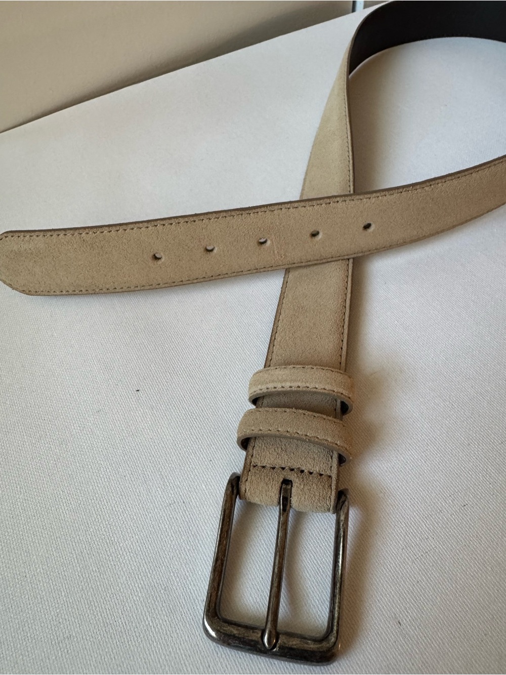 Banana Republic Men's Beige/Brown Belt Size 34 Adjustable Buckle